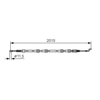 Tirette à câble, frein de stationnement BOSCH 1 987 482 017 pour VOLKSWAGEN MULTIVAN 2.5 TDI 4motion - 130cv