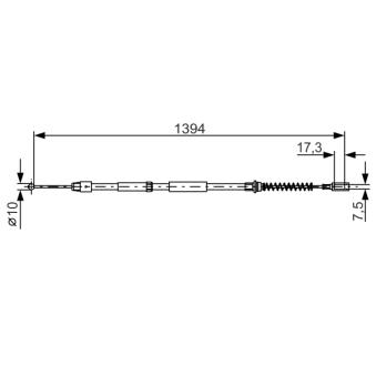 Tirette à câble, frein de stationnement BOSCH [1 987 482 033]