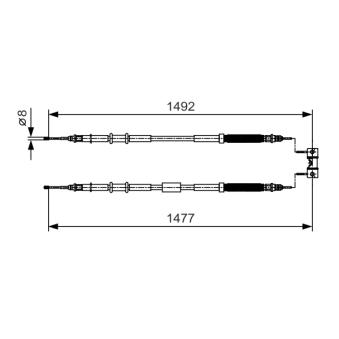 Tirette à câble, frein de stationnement BOSCH OEM 522039