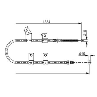 Tirette à câble, frein de stationnement BOSCH [1 987 482 082]