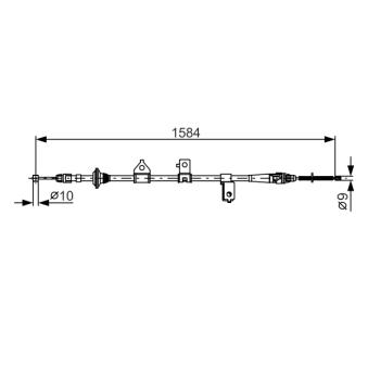 Tirette à câble, frein de stationnement BOSCH 1 987 482 099