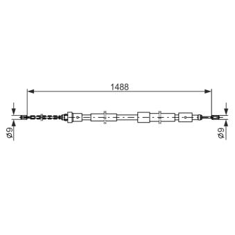 Tirette à câble, frein de stationnement BOSCH OEM 9628846980