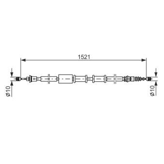 Tirette à câble, frein de stationnement BOSCH 1 987 482 109