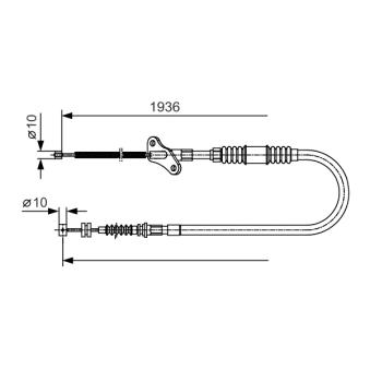 Tirette à câble, frein de stationnement BOSCH OEM 91152689