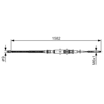 Tirette à câble, frein de stationnement BOSCH OEM 1H0609721B