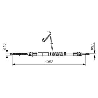 Tirette à câble, frein de stationnement BOSCH OEM 1C152A635AD Tirette à câble, frein de stationnement BOSCH OEM 1C152A635AD