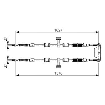 Tirette à câble, frein de stationnement BOSCH 1 987 482 147