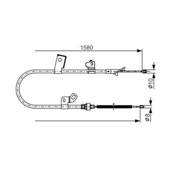 Tirette à câble, frein de stationnement BOSCH OEM 464300D010