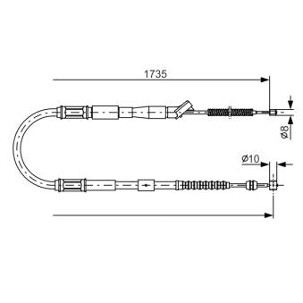 Tirette à câble, frein de stationnement BOSCH 1 987 482 160