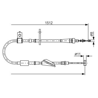 Tirette à câble, frein de stationnement BOSCH OEM 5440278F10000