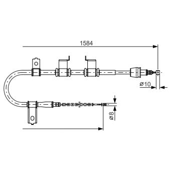 Tirette à câble, frein de stationnement BOSCH OEM 597601C800