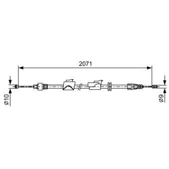 Tirette à câble, frein de stationnement BOSCH 1 987 482 242 pour FORD MONDEO 2.0 - 145cv