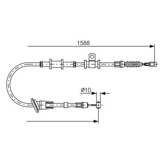 Tirette à câble, frein de stationnement BOSCH 1 987 482 246 pour MITSUBISHI CARISMA 1.8 16V - 140cv