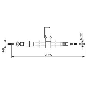 Tirette à câble, frein de stationnement BOSCH 1 987 482 256