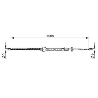 Tirette à câble, frein de stationnement BOSCH OEM 6R0609721B