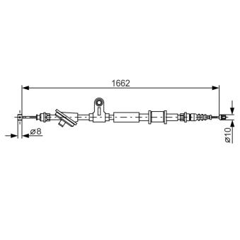 Tirette à câble, frein de stationnement BOSCH 1 987 482 285