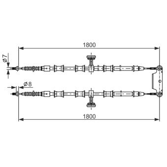 Tirette à câble, frein de stationnement BOSCH 1 987 482 291