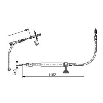 Tirette à câble, frein de stationnement BOSCH OEM 2044201085