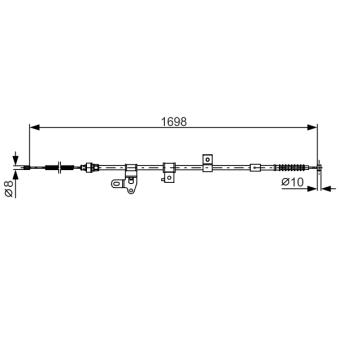 Tirette à câble, frein de stationnement BOSCH 1 987 482 346 pour SUBARU BRZ 2.0 D-4D - 110cv
