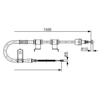 Tirette à câble, frein de stationnement BOSCH OEM 597701G300