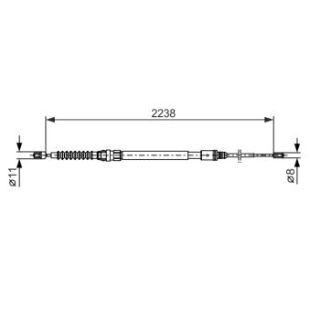 Tirette à câble, frein de stationnement BOSCH [1 987 482 373]