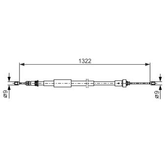 Tirette à câble, frein de stationnement BOSCH OEM 8200673258