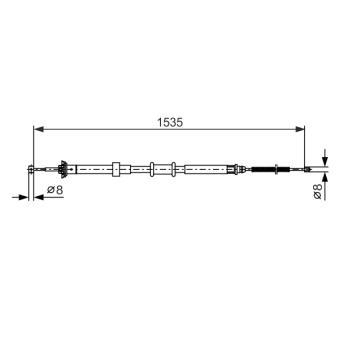 Tirette à câble, frein de stationnement BOSCH 1 987 482 394
