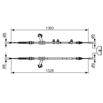Tirette à câble, frein de stationnement BOSCH OEM D65144400D