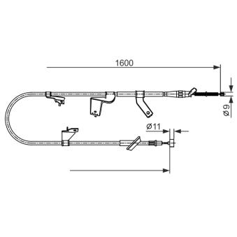 Tirette à câble, frein de stationnement BOSCH 1 987 482 428