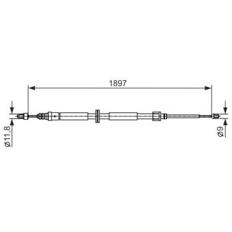 Tirette à câble, frein de stationnement BOSCH 1 987 482 433 pour NISSAN 200 1.5 DCI - 110cv
