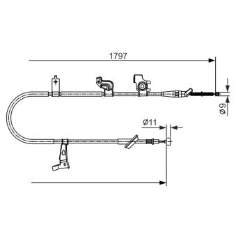 Tirette à câble, frein de stationnement BOSCH OEM 71742844