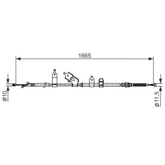 Tirette à câble, frein de stationnement BOSCH 1 987 482 440 pour TOYOTA URBAN 1.4 D-4D - 90cv
