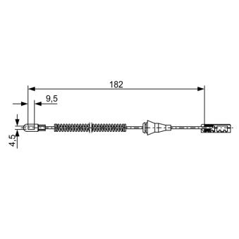 Tirette à câble, frein de stationnement BOSCH 1 987 482 449 pour TOYOTA COROLLA 1.7 CDTI - 110cv