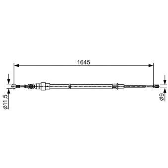Tirette à câble, frein de stationnement BOSCH OEM 6Q0609721K