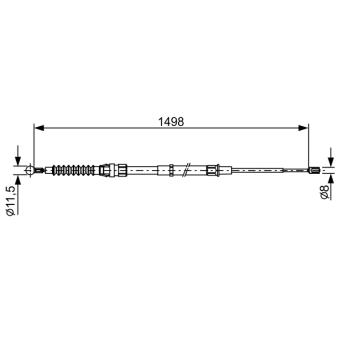 Tirette à câble, frein de stationnement BOSCH OEM 5c0609721aj