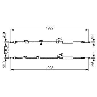 Tirette à câble, frein de stationnement BOSCH 1 987 482 494 pour OPEL TIGRA 1.6 EcoBoost - 182cv