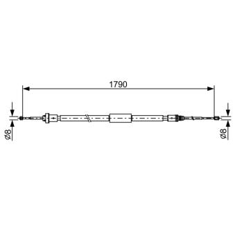 Tirette à câble, frein de stationnement BOSCH 1 987 482 495
