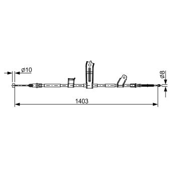 Tirette à câble, frein de stationnement BOSCH 1 987 482 522 pour FORD TOURNEO 1.0 - 68cv