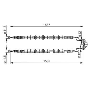 Tirette à câble, frein de stationnement BOSCH OEM 522453