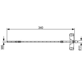 Tirette à câble, frein de stationnement BOSCH 1 987 482 651 pour TOYOTA AURIS 2.0 D-4D - 126cv