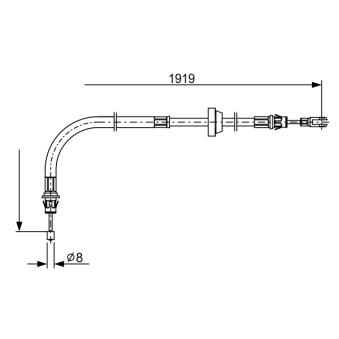 Tirette à câble, frein de stationnement BOSCH OEM 1447349