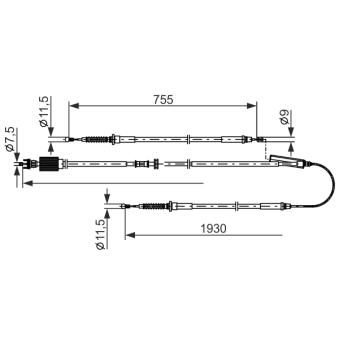 Tirette à câble, frein de stationnement BOSCH OEM 522096