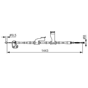 Tirette à câble, frein de stationnement BOSCH 1 987 482 836 pour HYUNDAI I10 1.2 - 87cv