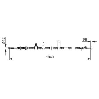 Tirette à câble, frein de stationnement BOSCH 1 987 482 853 pour MAZDA 6 2.0 - 165cv