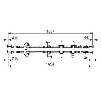 Tirette à câble, frein de stationnement BOSCH 1 987 482 896 pour MAZDA 6 2.2 MRZ-CD - 125cv