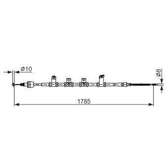 Tirette à câble, frein de stationnement BOSCH 1 987 482 921