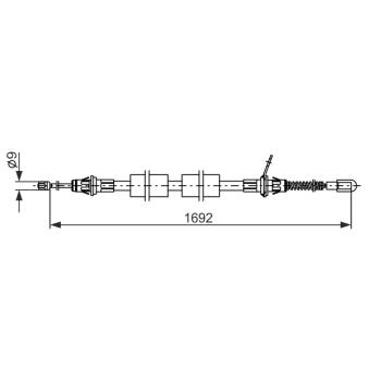 Tirette à câble, frein de stationnement BOSCH OEM 4721027AK