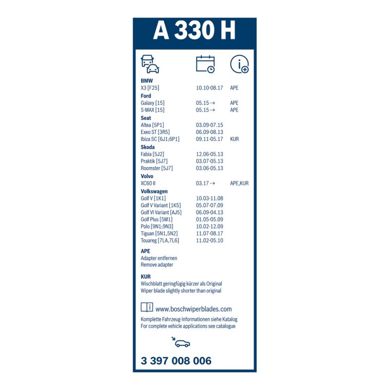 Balai d'essuie-glace BOSCH 3 397 008 006 - Visuel 2