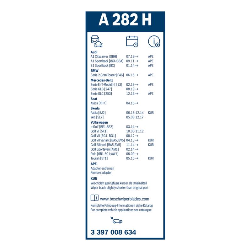 Balai d'essuie-glace BOSCH 3 397 008 634 - Visuel 2