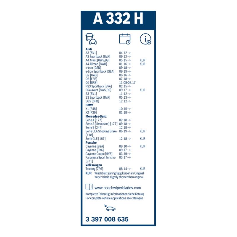 Balai d'essuie-glace BOSCH 3 397 008 635 - Visuel 2